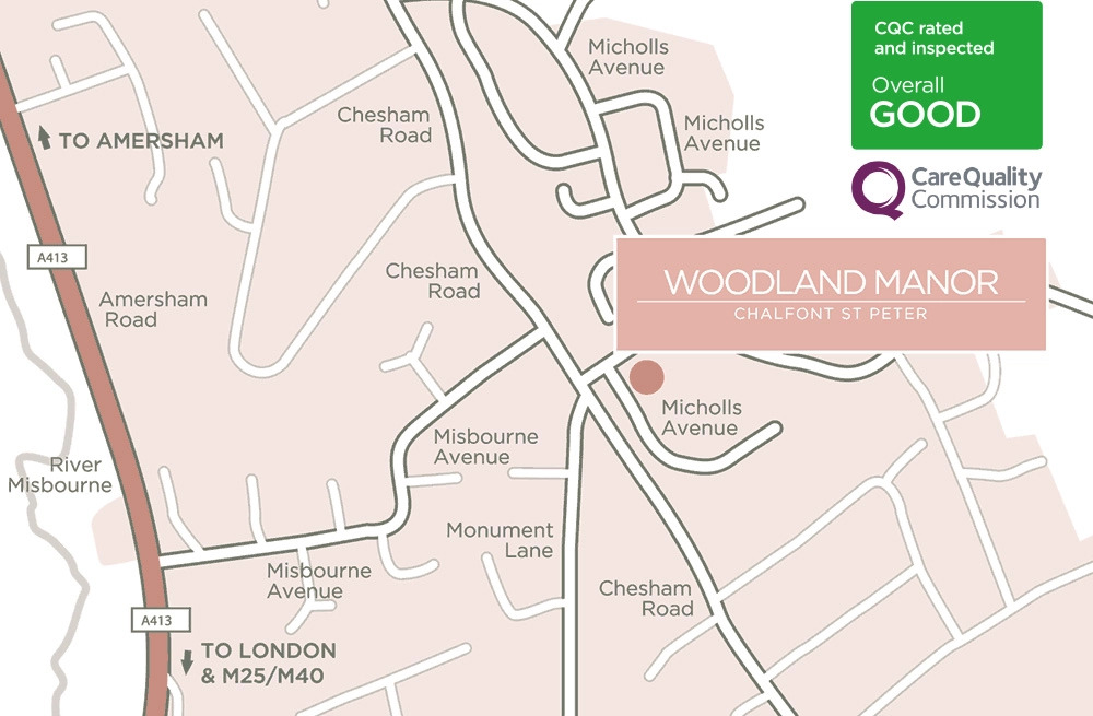 woodland manor care home map